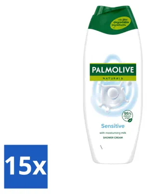 Produktbild von 15 x Palmolive Naturals Sensitive Duschgel für empfindliche Haut - 500 ml - Vorteilspackung - 15 Stücke