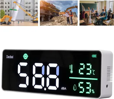 Obrázok produktu pre Nástenný decibelomer 3-v-1 Merač hladiny zvuku Decibelomer s LED displejom - rozsah 30 až 130 dB
