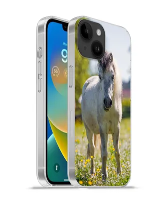 Produktbild von MuchoWow® Handyhülle Schutzhülle Hülle für Apple iPhone 14 - Softcase Pferd - Blumen - Licht Silikon Softcase Handy Hülle - Mobiltelefonhülle