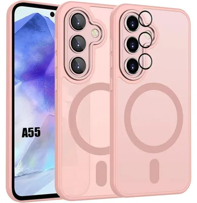 Image de Coque pour Samsung Galaxy A55 5G, avec Cercle Magnétique Protection Caméra - Rose
