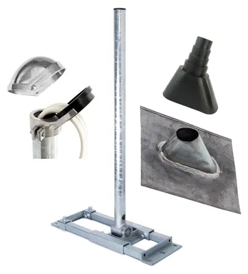 Produktbild von PremiumX DELUXE X130-48 SAT Dachsparrenhalter 130cm Mast Dachabdeckung schwarz