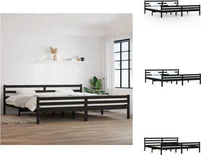 Imagen del producto de vidaXL Cama de madera maciza, color , 200x200 cm - Camas y estructuras de cama