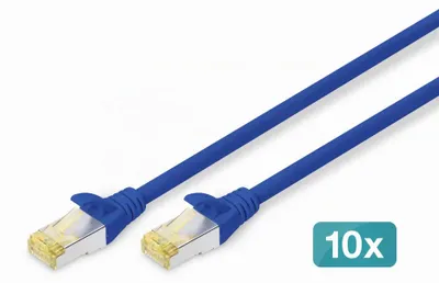 Immagine prodotto di DIGITUS DK-1644-A-0025 10 cavo patch Cat. 6A S/FTP 0,25 m, blu, set