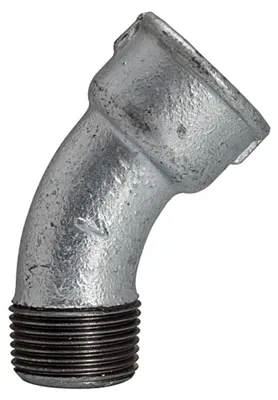 Produktbild von Riegler Bogen 40, 45°, IG/AG, Rp/R 2 1/2, schwarzer Temperguss feuerverz.