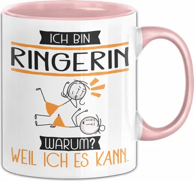 Produktbild von Ringerin Tasse Geschenk Ich Bin Ringerin Warum Weil Ich Es Kann Geschenkidee Geburtstag (Rosa)