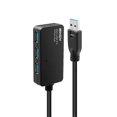 Produktbild von Lindy 43159 Schnittstellen-Hub USB 3.2 Gen 1 (3.1 Gen 1) Type-A 5000 Mbit/s Schwarz