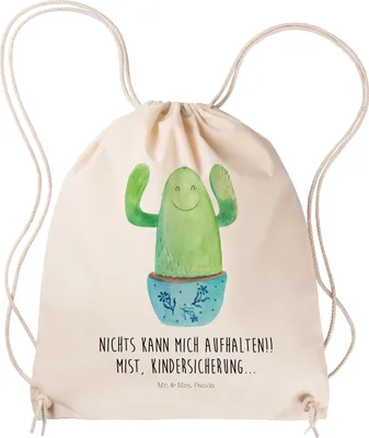 Produktbild von Mr. & Mrs. Panda Beutel Kaktus Happy - Transparent - Geschenk, Spruch, Freundin, Kollegin, Kakteen, Ausbildung, gym tasche, Lustig, Baumwolltasche, Jutebeutel