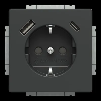 Image de Busch-Jaeger 20 EUCB2USBAC-81 Prise USB Safety+ avec USB A/C Future Linear anthracite