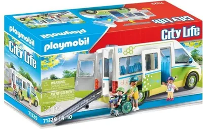 Zdjęcie produktu dla PLAYMOBIL Bus Szkolny City Life, Szkoła, 53 Elementy, Z Rampą Dla Wózków Inwalidzkich, 71329