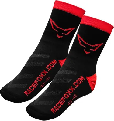 Produktbild von RACEFOXX™ Motorrad Socken, schwarz/rot, Gr. 43 - 46