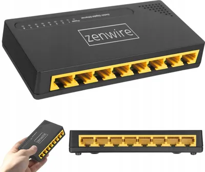 Image de Commutateur LAN - 8 ports - RJ-45 Gigabit 10/100/1000 Mbps – 10 Gbps – Plug and Play – LED