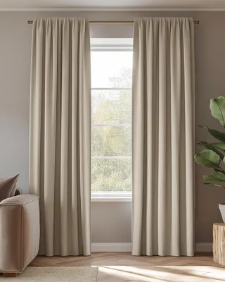 Produktbild von Vorhang Amber Blickdicht HOOMstyle 140x270cm - Kräuselband - Sand / Beige