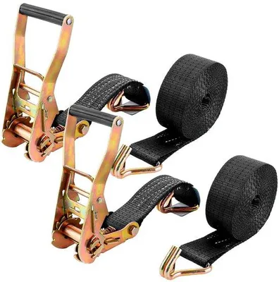 Immagine prodotto di Cinghie di tensionamento a cricchetto e a gancio, 6 m, 50 mm, nero