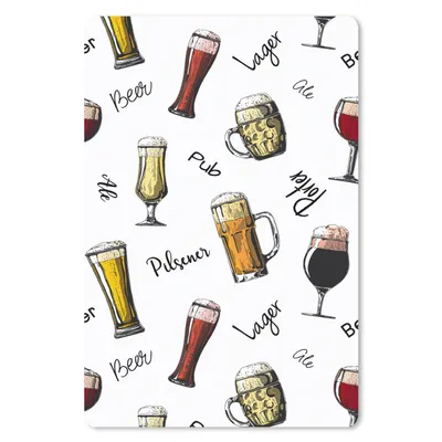 Produktbild von MuchoWow® Mauspad Mousepad Bier - Gläser - Muster 18x27 cm - Mousepads - Maus Mat - Pad - Mausunterlage