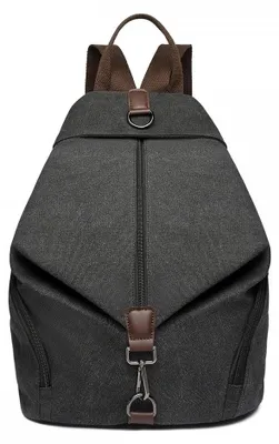 Produktbild von Damenrucksack Schwarz aus Canvas, modischer Cityrucksack für Alltag, Uni, Shopping, Reise und Freizeit, Havani