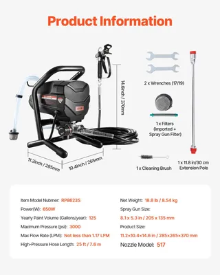 Produktbild von Farbspritzgeräte - Airless-Farbspritzgeräte - Elektrische Farbspritzgeräte - Farbspritzpistole - 650W - 3000 PSI