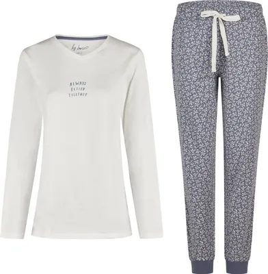 Produktbild von by Louise Pyjama lang aus 100% Baumwolle – bequem und weich für erholsame Nächte -