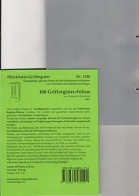 Zdjęcie produktu dla 100 DürckheimRegister®-FOLIEN für STEUERGESETZE u.a; zum Einheften und Unterteilen der Gesetzessammlungen