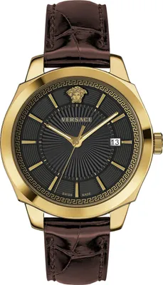 Produktbild von Versace VEV900319 Icon Classic gold braun Leder Armband Uhr Herren NEU