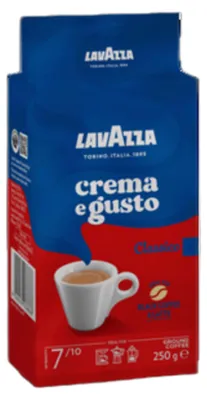Zdjęcie produktu dla Lavazza Crema e Gusto Classico 250, 250 g, Ciemna palona, Americano, Espresso, Arabica and Robusta, 1 szt., Torba