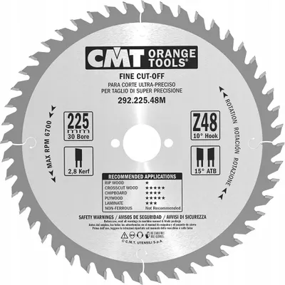 Image de CMT scie à bois 225x30x48Z / coupe transversale