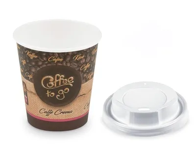 Produktbild von 500x Kaffeebecher S 'Coffee To Go' Caffe Crema mit Trinkdeckel 150ml 200ml