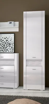 Produktbild von Stauraumschrank "Arko" Mehrzweckschrank 55cm MDF weiß Hochglanz 76487212