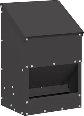 Zdjęcie produktu dla vidaXL Karmnik dla kurczaka czarny 21 x 16 x 33 cm Stal walcowana na zimno