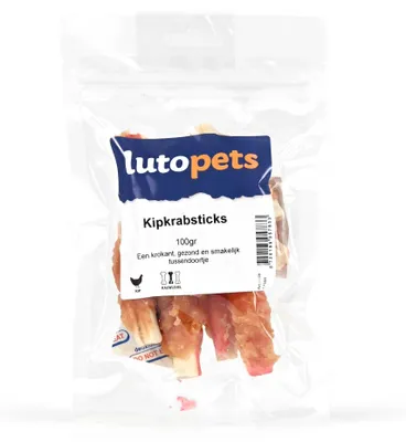 Produktbild von Lutopets Hühnchen-Krabbensticks – 100 g – Hundesnack