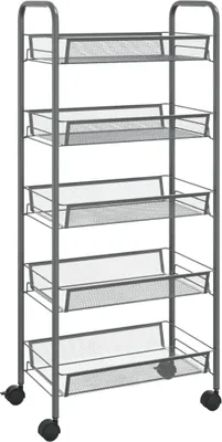 Produktbild von vidaXL Küchenwagen 5 Etagen Grau 46x26x105 cm Eisen