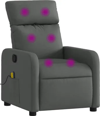 Obrázok produktu pre vidaXL Masážne ležadlo, látka, tmavosivá
