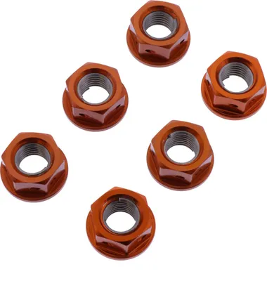 Productafbeelding van Set van 6 krukasmoeren M10x1,25 mm, aluminium, race-oranje