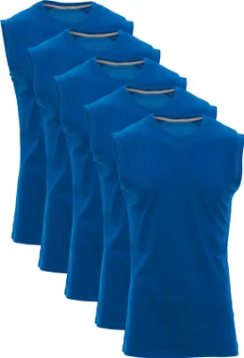 Produktbild von Mivaro Herren Tank Top 5er Pack aus Baumwolle in Blau - ärmelloses Shirt im Multipack, Rundhals-Ausschnitt, Regular Fit, Größen S bis XXL