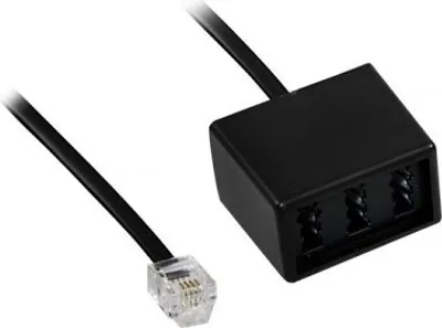Produktbild von Goobay TAE Telefon Adapter Stecker - 3x TAE N/F/F- Buchse > RJ11/RJ14-Stecker (6P4C)