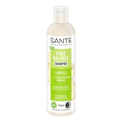 Zdjęcie produktu dla SZAMPON NORMALIZUJĄCY DO WŁOSÓW PRZETŁUSZCZAJĄCYCH SIĘ JABŁKO I POTRÓJNY KOMPLEKS PROTEINOWY ECO 250 ml - SANTE