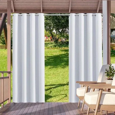 Productafbeelding van HUAXIQUE Ondoorzichtige Buitengordijnen, Waterdicht, Met Inslagringen, Weerbestendig, Outdoor Gordijn, Weerbestendig