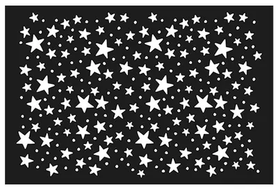 Schablone 15 x 10 cm Sterne aus Polyurethan