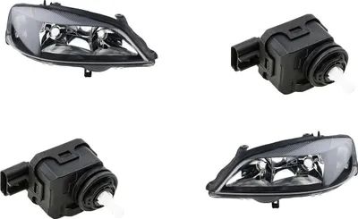 Immagine prodotto di Johns, fari neri adatti per Opel Astra G set destro e sinistro con servomotore 6207044 5288904AB 90590665 1216289 09194592 09199894 09201950