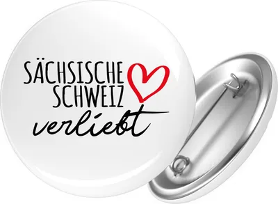 Produktbild von Huuraa Button Sächsische Schweiz verliebt 25mm rund mit Sicherheitsnadel Ansteckbutton Geschenkidee