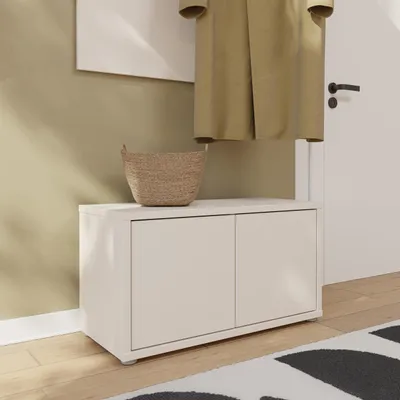 Produktbild von Forte ALICE SPRINGS Sitzbank 70 80, moderne Sitzbank mit Stauraum, 2-türig, Holzwerkstoff, Kaschmir Beige, 74,5 cm breit x 41,5 cm hoch x 34,9 cm tief