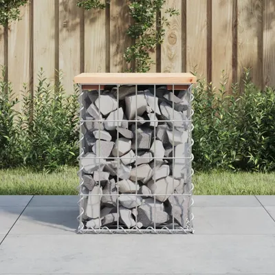 Image de Banc de jardin en gabions 33x31x42 cm pin massif