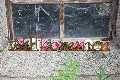 Produktbild von Rost Willkommen Schild | Dekoidee fürs Fenster oder Eingangsbereich