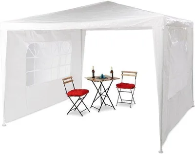 Produktbild von Famanu Partyzelt 3x3 m - mit 2 Seitenwänden - weiß
