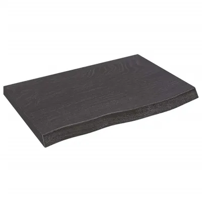 Image de vidaXL Plan de toilette brun foncé 60x40x(2-4)cm Bois massif traité