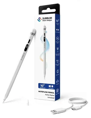 Obrázek produktu pro SUBBLIM SUBPEN-UN0001, Tablet, Univerzální, Bílá, Kapacitní, Bílá, Hliník