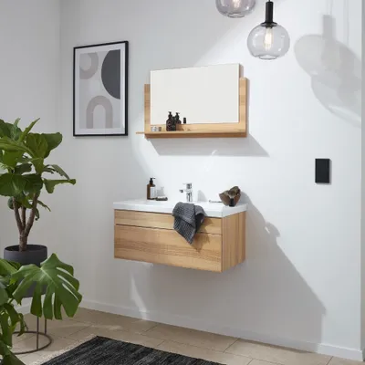 Produktbild von HOME DELUXE - Badmöbel-Set - WANGEROOGE BIG Holz - Medium - inkl. Waschbecken und komplettem Zubehör - Größe Waschbecken: ca. 80 cm I Badezimmermöbel Waschtisch Badmöbelset
