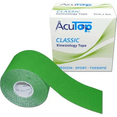 Produktbild von AcuTop Classic Kinesiology Tape apfelgrün, Kinesiologie Tape, Grün, Baumwolle, Elasthan, 6 m, 50 mm, 1 Stück(e)