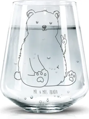 Produktbild von Mr. & Mrs. Panda Glas Eisbär Faul - Transparent - Geschenk, Becherglas, Bürojob, Arbeit, Teddy, Tumbler, Bär, Trinkglas, Wasserglas, Homeoffice, Nordpol