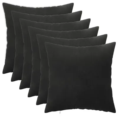 Immagine prodotto di vidaXL Cuscini con federe HEERLEN, set da 6, colore nero, tessuto velluto