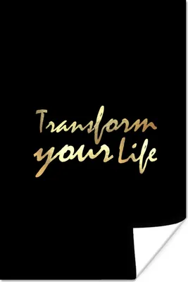 Produktbild von MuchoWow® Poster Zitat - Leben - Gold - Schwarz 40x60 cm - Plakate für die Wand - Poster Babyzimmer
